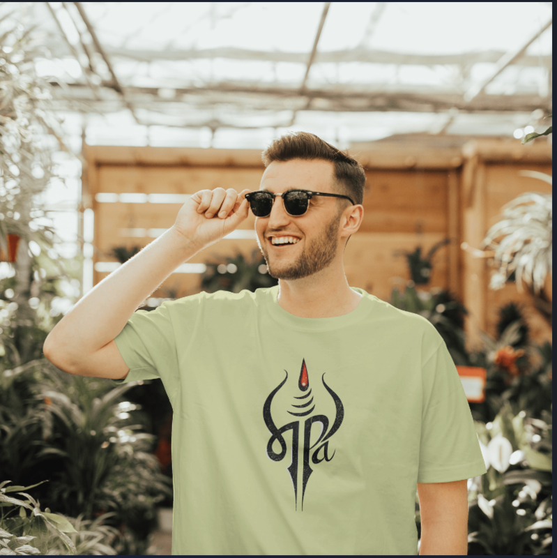 Trishul Green Printed Chest T-shirt For Greencolor Men T-Shirt Trishul Green Printed Chest T-shirt For Greencolor Men T-Shirt