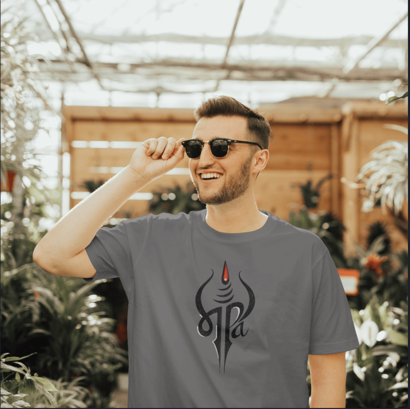 Trishul Grey Printed Chest T-shirt For Greycolor Men T-Shirt Trishul Grey Printed Chest T-shirt For Greycolor Men T-Shirt