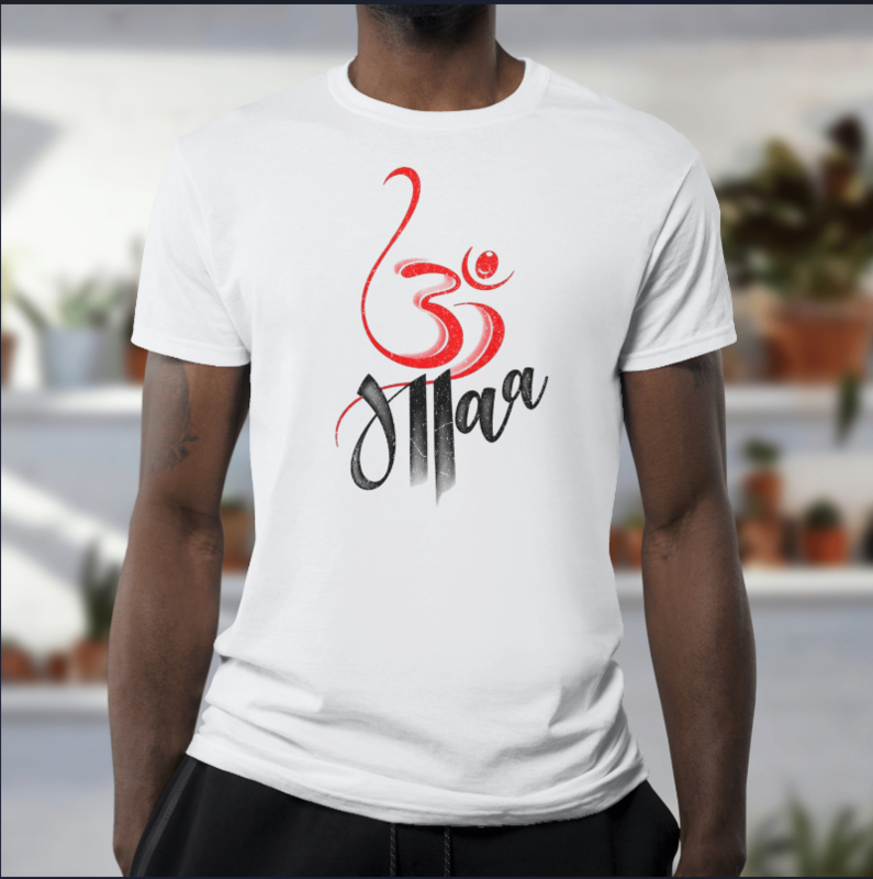 Om Maa Printed For Whitecolor Tshirt For Men Om Maa Printed For Whitecolor Tshirt For Men