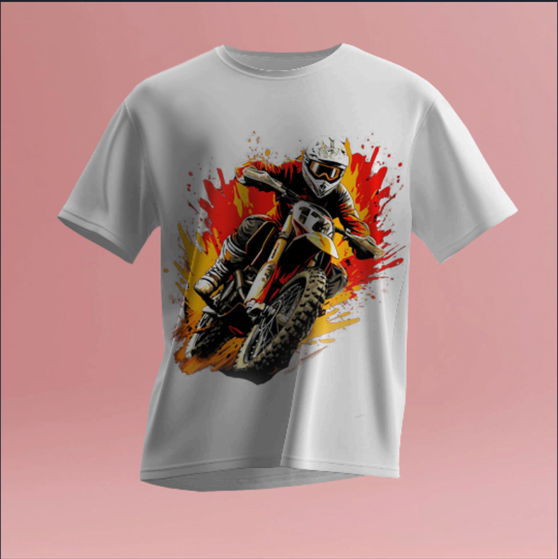Sublimation Bike Printed T-Shirt Fashion Store Oversized Cotton Front Side Back Side Graphic Print Crew Neck T-Shirt with Chest Print for Men Sublimation Bike Printed T-Shirt Fashion Store Oversized Cotton Front Side Back Side Graphic Print Crew Neck T-Shirt with Chest Print for Men