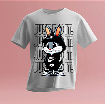 Sublimation Printed T-Shirt Whitecolor Do It Just Sublimation Printed T-Shirt Whitecolor Do It Just