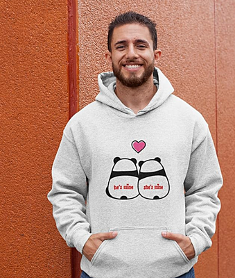 Printed Hoodies White REVAMAN Made for Each Other: Sublimation Printed Hoodies for Single Printed Hoodies White REVAMAN Made for Each Other: Sublimation Printed Hoodies for Single