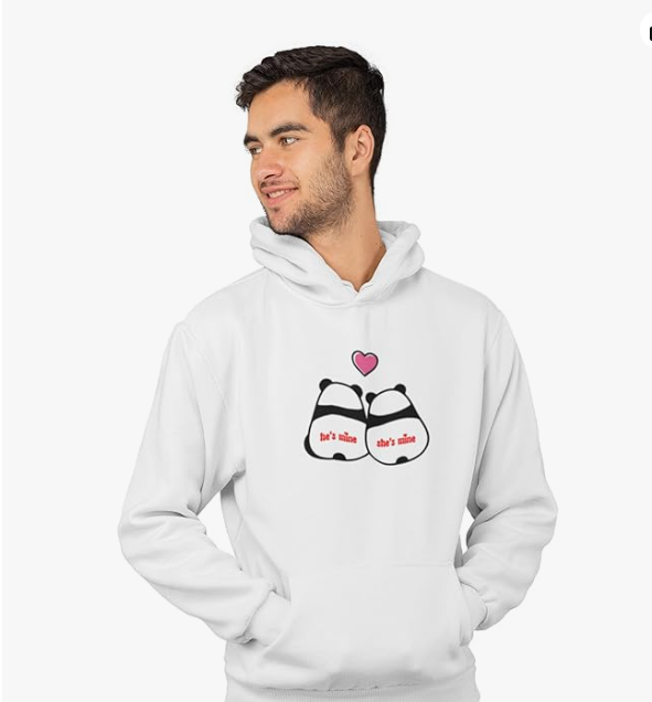 Printed Hoodies White REVAMAN Made for Each Other: Sublimation Printed Hoodies for Single Printed Hoodies White REVAMAN Made for Each Other: Sublimation Printed Hoodies for Single