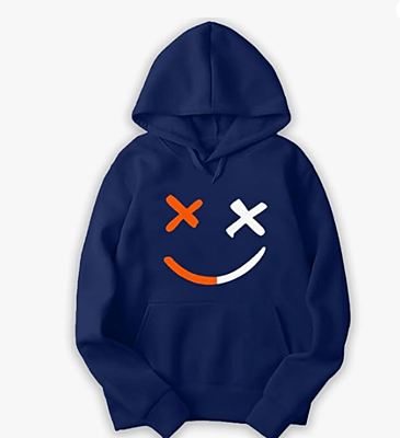 Sublimation Printed Hoodies Blue GOXEE Men's & Women's Smiley X Abstract Design Printed Hooded Hoodies (Blue, Small) Sublimation Printed Hoodies Blue GOXEE Men's & Women's Smiley X Abstract Design Printed Hooded Hoodies (Blue, Small)