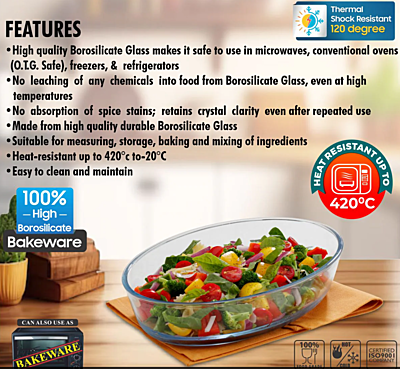 Signora ware Bake 'N'  Serve Oval Dish 700ML