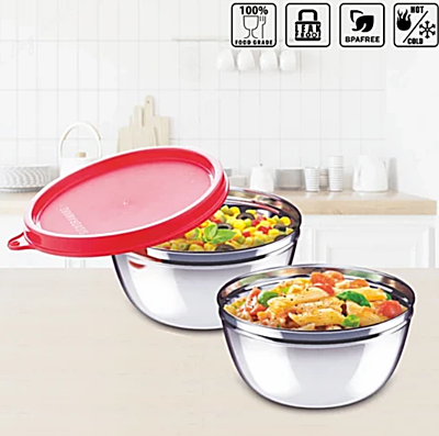 Signora Ware Amour Collection Mixing Bowl Steel  Set/2