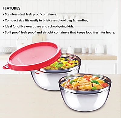 Signora Ware Amour Collection Mixing Bowl Steel  Set/2