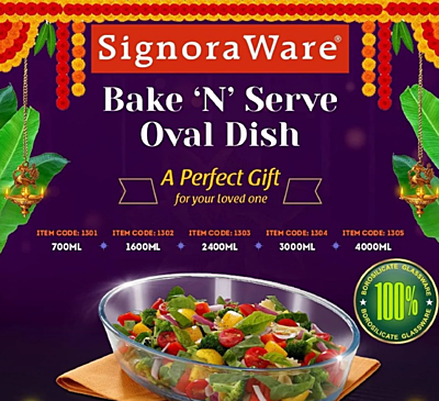 Signora ware Bake &Serve Oval  Square Dish 700ML