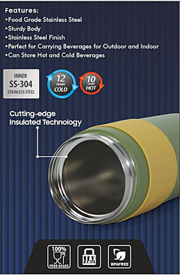 Signora ware Elite Vacuum Insulated Steel Mug, 410 ML Signora ware Elite Vacuum Insulated Steel Mug, 410 ML