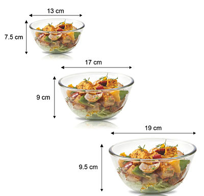 Signora ware Mixing Borosilicate Bowl Combo- set/3 (500,1000,1500 ML)