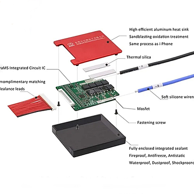 10S 20A NMC BMS Waterproof with Balance Function 10S 20A NMC BMS Waterproof with Balance Function