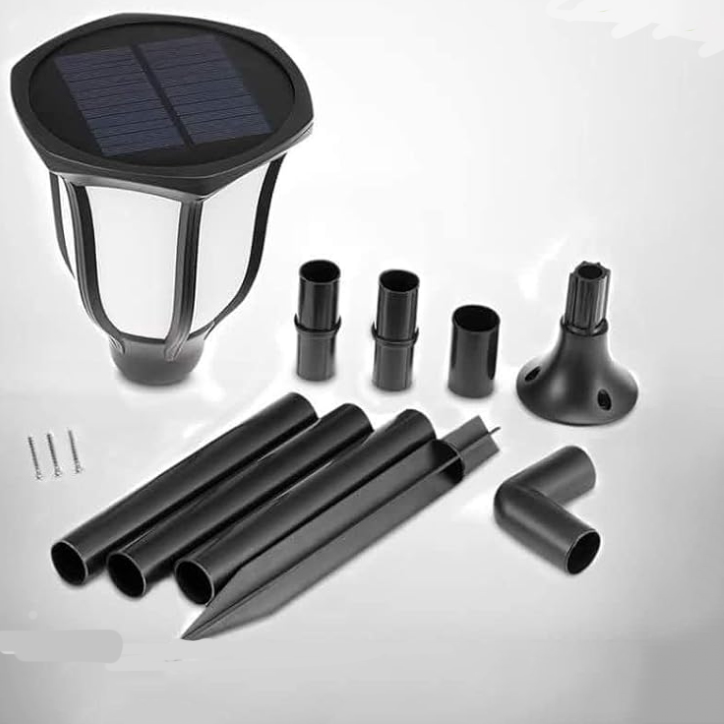 Vbrite Solar Outdoor Gate Light, Solar Pole Light, Solar Pillar Lamp, Solar Garden Light, Solar Outdoor Lamp with Bulb Standard
