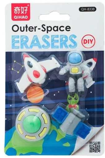 3D Toy Eraser - Space Astronaut- Pack of 10 3D Toy Eraser - Space Astronaut- Pack of 10