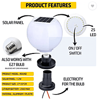 Globe bollard Solar Light