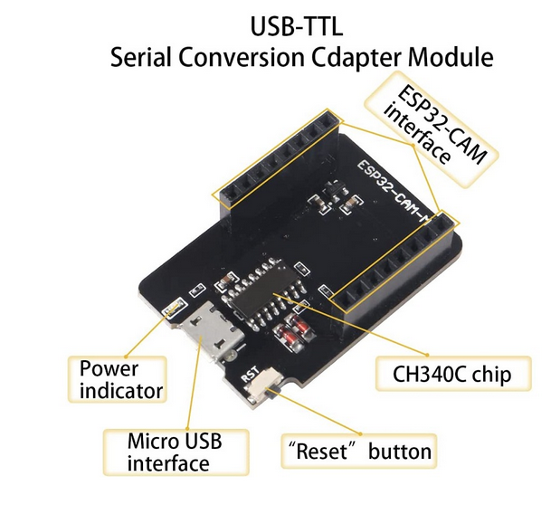 ESP32-CAM-MB MICRO USB Download Module for ESP32 CAM Development Board ESP32-CAM-MB MICRO USB Download Module for ESP32 CAM Development Board