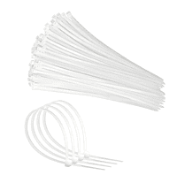 6" inch Cable Ties 150 mm White Nylon Cable Tie Zip (100) 6" inch Cable Ties 150 mm White Nylon Cable Tie Zip (100)
