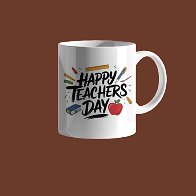 Happy Teacher's day Printed Ceramic Coffee Mug I Gift for Teacher| 325ml Happy Teacher's day Printed Ceramic Coffee Mug I Gift for Teacher| 325ml