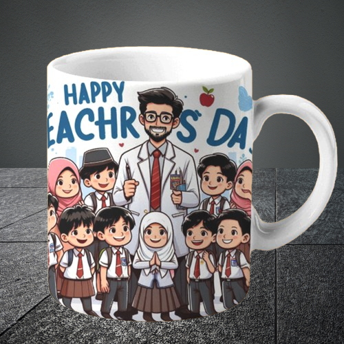 Happy Teacher Printed Ceramic Coffee Mug I Gift for Teacher| 325ml Happy Teacher Printed Ceramic Coffee Mug I Gift for Teacher| 325ml
