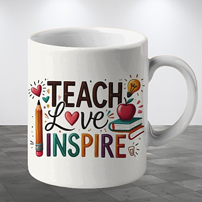 Teacher's Changes the World Printed Ceramic Coffee Mug I Gift for Teacher| 325ml Teacher's Changes the World Printed Ceramic Coffee Mug I Gift for Teacher| 325ml