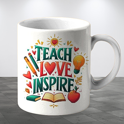 Teacher's Changes the World Printed Ceramic Coffee Mug I Gift for Teacher| 325ml Teacher's Changes the World Printed Ceramic Coffee Mug I Gift for Teacher| 325ml