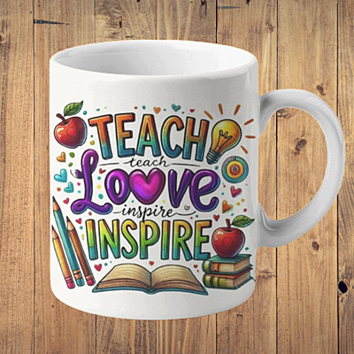 Teacher's Changes the World Printed Ceramic Coffee Mug I Gift for Teacher| 325ml Teacher's Changes the World Printed Ceramic Coffee Mug I Gift for Teacher| 325ml