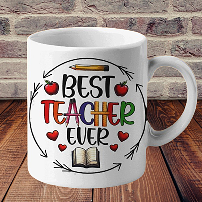 Teacher's Changes the World Printed Ceramic Coffee Mug I Gift for Teacher| 325ml Teacher's Changes the World Printed Ceramic Coffee Mug I Gift for Teacher| 325ml