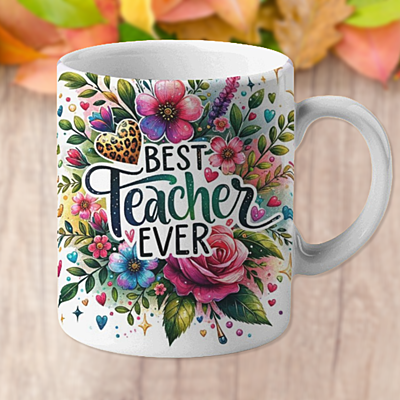Teacher's Changes the World Printed Ceramic Coffee Mug I Gift for Teacher| 325ml Teacher's Changes the World Printed Ceramic Coffee Mug I Gift for Teacher| 325ml