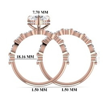 4.60 Carat Gold ring and band Combo wrinz012 4.60 Carat Gold ring and band Combo wrinz012
