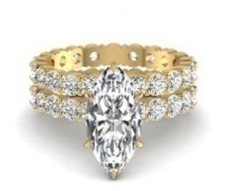 6.89 Carat Gold ring and band Combo wrinz013