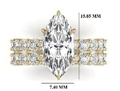 6.89 Carat Gold ring and band Combo wrinz013
