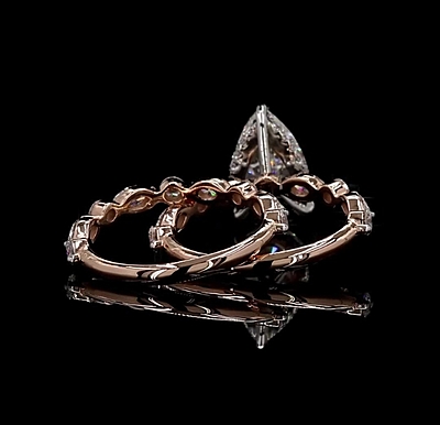 6.89 Carat Gold ring and band Combo wrinz013