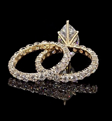 6.89 Carat Gold ring and band Combo wrinz013
