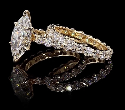 6.89 Carat Gold ring and band Combo wrinz013