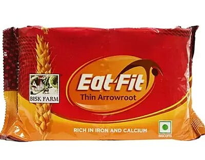 Bisk Farm Thin Arrowroot, Rich in Calcium & Iron, Teatime Snack, 400 g - Pouch
