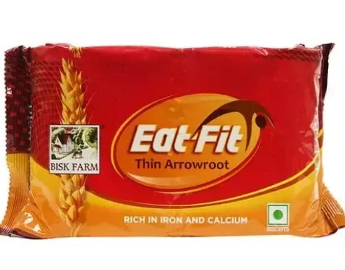 Bisk Farm Thin Arrowroot, Rich in Calcium & Iron, Teatime Snack, 400 g - Pouch