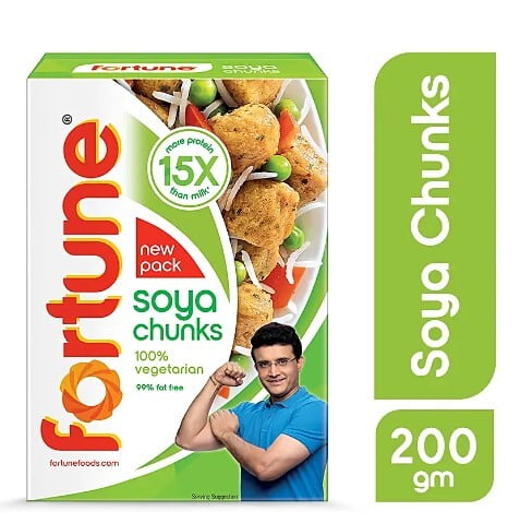 Fortune Soya Chunks - 15x More Protein Than Milk, 200g Fortune Soya Chunks - 15x More Protein Than Milk, 200g
