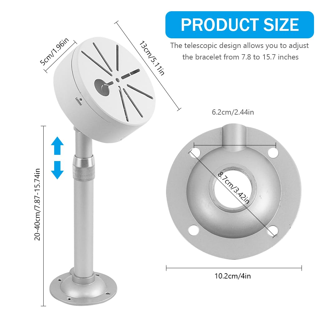 Security Camera Mount Bracelet, (39.8 - 19.8)cm 7.8-15.7 Inches Telescopic Wall Mount, Aluminum Alloy Dome Camera Mount, Bracket for CCTV Security Camera/IP Camera Security Camera Mount Bracelet, (39.8 - 19.8)cm 7.8-15.7 Inches Telescopic Wall Mount, Aluminum Alloy Dome Camera Mount, Bracket for CCTV Security Camera/IP Camera