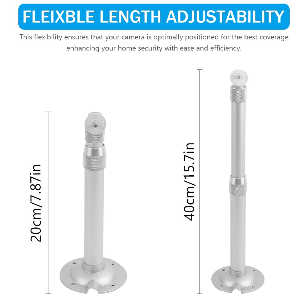 Security Camera Mount Bracelet, (39.8 - 19.8)cm 7.8-15.7 Inches Telescopic Wall Mount, Aluminum Alloy Dome Camera Mount, Bracket for CCTV Security Camera/IP Camera Security Camera Mount Bracelet, (39.8 - 19.8)cm 7.8-15.7 Inches Telescopic Wall Mount, Aluminum Alloy Dome Camera Mount, Bracket for CCTV Security Camera/IP Camera
