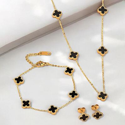 Anti Tarnish Clover Jewellery Set For Girls And Women