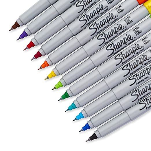 Permanent Fine Tip Markers (assorted colors Pack of 12) Permanent Fine Tip Markers (assorted colors Pack of 12)