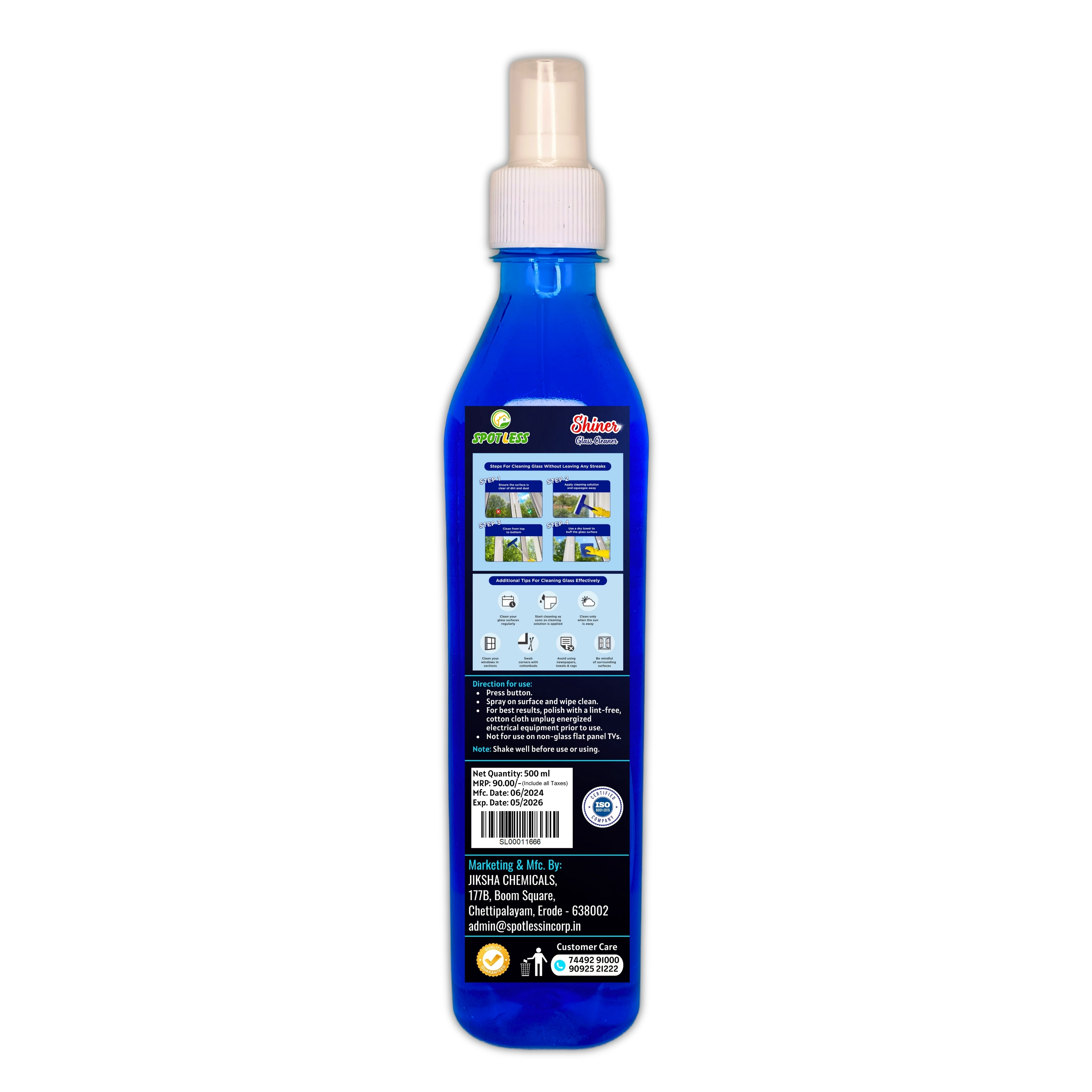 Shiner 500ml Glass & Mirror Cleaner – Sparkling Finish | Fast Dry | Home & Office Use