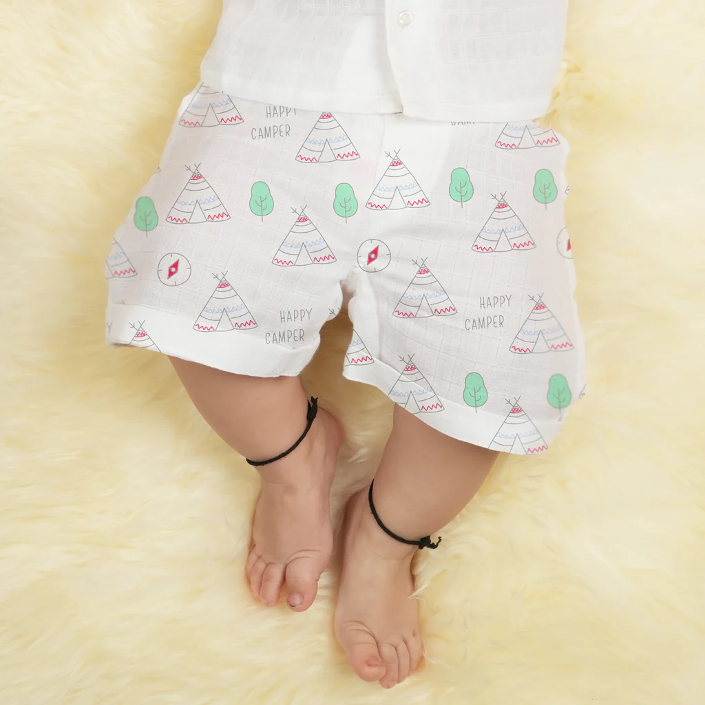 1st Step 100% Soft Muslin Cotton Baby Shorts - Pack of 4 - New Born 1st Step 100% Soft Muslin Cotton Baby Shorts - Pack of 4 - New Born