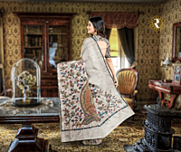 Kantha Stitch Ghicha Silk Tussar Kantha Stitch Ghicha Silk Tussar