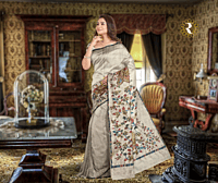 Kantha Stitch Ghicha Silk Tussar Kantha Stitch Ghicha Silk Tussar