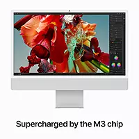 Apple iMac (Apple M3 Chip/ 8-core CPU/ 16GB RAM/ 512GB SSD/ 24-inch (60.96 cm) 4.5K Retina display / 10-core GPU/ macOS/ Silver) | MR7E3HN/A
