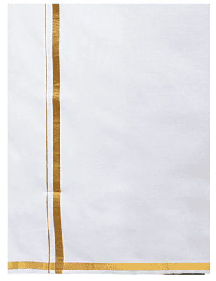 Mens Single Dhoti with Gold Jari