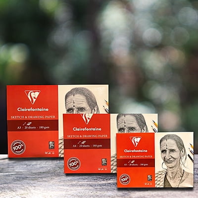 Clairefontaine Sketch & Drawing Paper Wallet, 180 GSM