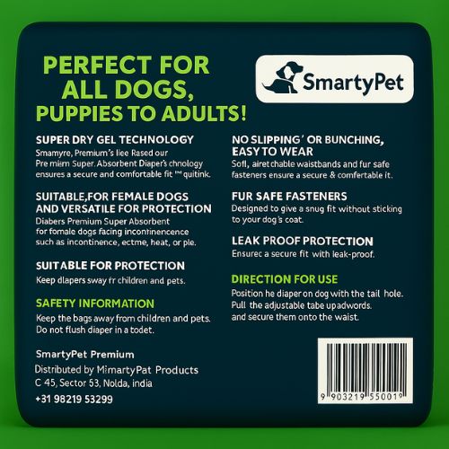 Smarty Pet Disposable Diapers for Dogs & Puppies โ Leak-Proof, Comfortable Fit for All Breeds Smarty Pet Disposable Diapers for Dogs & Puppies โ Leak-Proof, Comfortable Fit for All Breeds