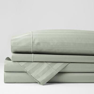Duvet / Comforter Cover Glace Cotton 300 TC - Striped - Oyster