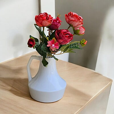 Soft Brown Ceramic Vase with Unique Shape and Handle Soft Brown Ceramic Vase with Unique Shape and Handle